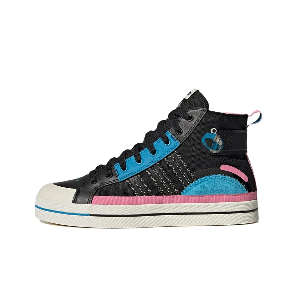 Adidas Neo City Canvas Skateboard Shoes Unisex Mid Top Black/Blue/Pink