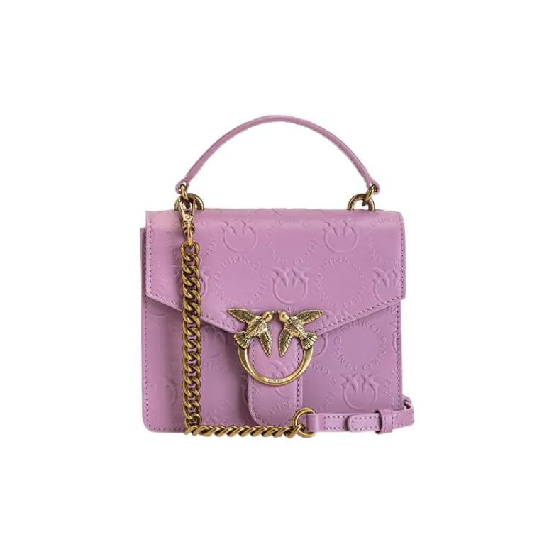 PINKO Коровья кожа Swallow Сумка Сумка через плечо Сумка через плечо Мини Женская Фиолетовая