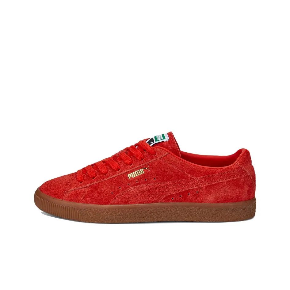 PUMA SUEDE VTG Hairy Low Топ Скейтборд Кроссовки Мужские Красный Коричневый