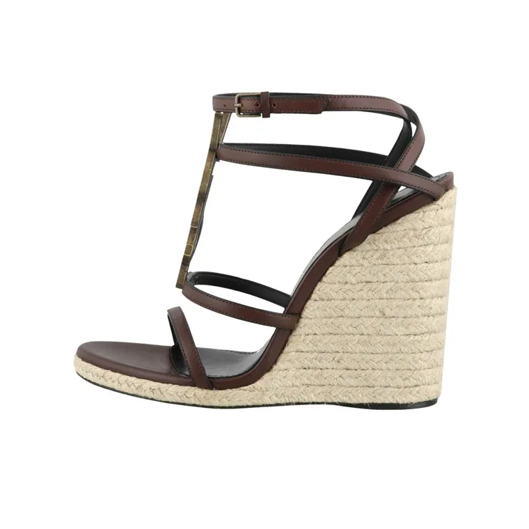 SAINT LAURENT CASSANDRA One Strap Sandals Women's Brown