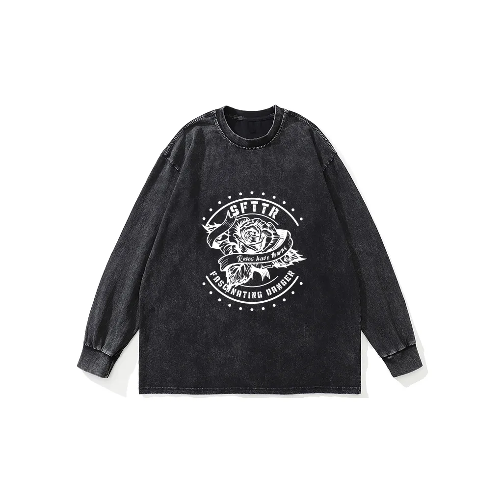 SFTTR Длинный рукав Т-рубашка Унисекс Черный
