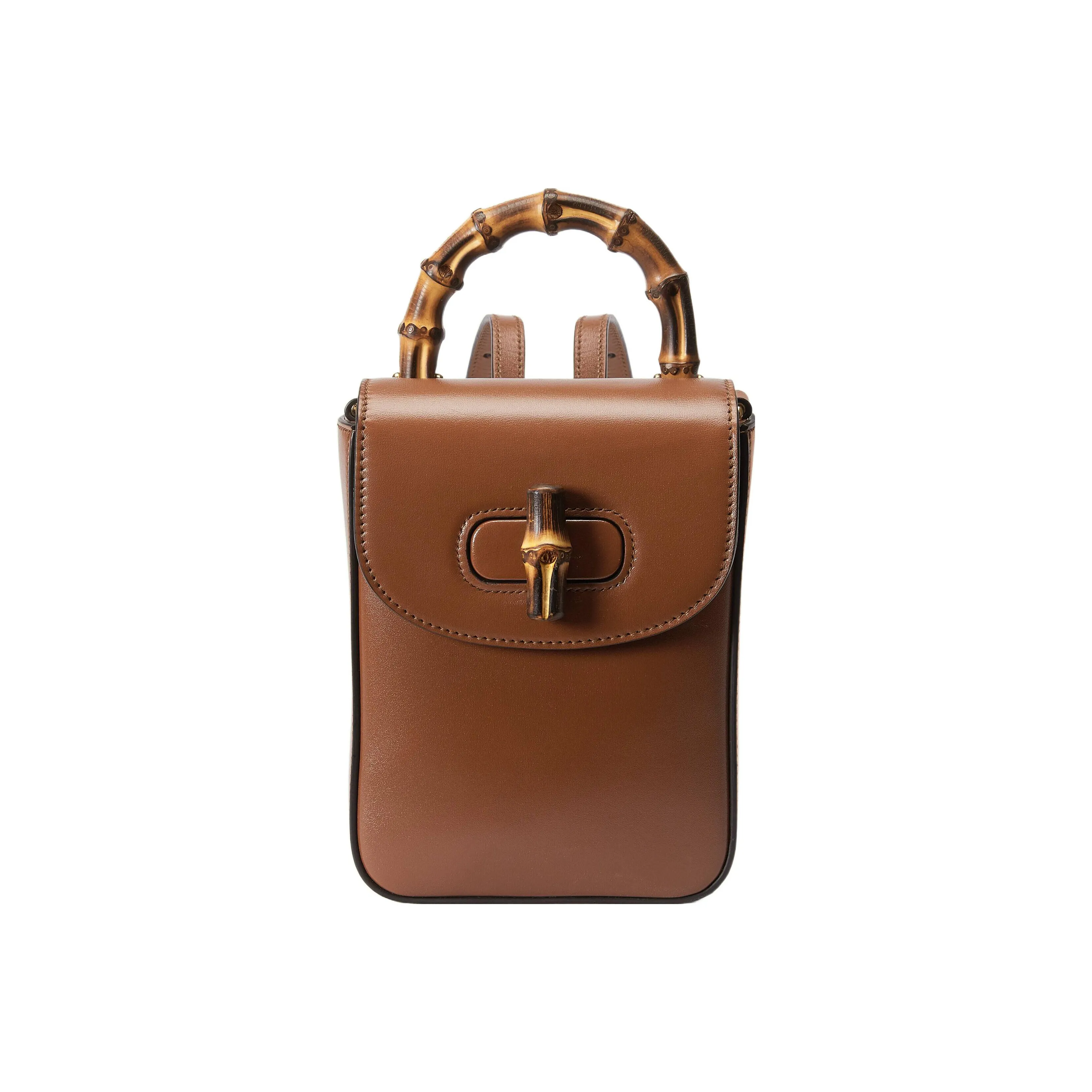 GUCCI Bamboo 1947 Leather Backpack Mini Women's Brown