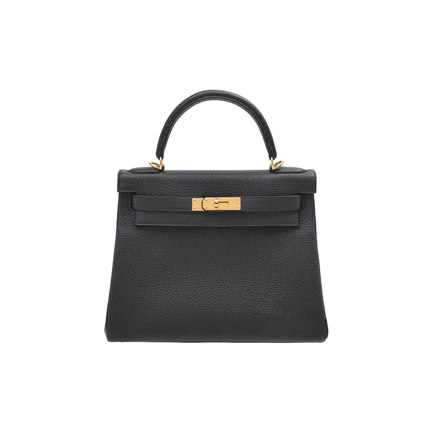 HERMES Togo Calfskin Kelly Bag Handbag Women's Noir Black