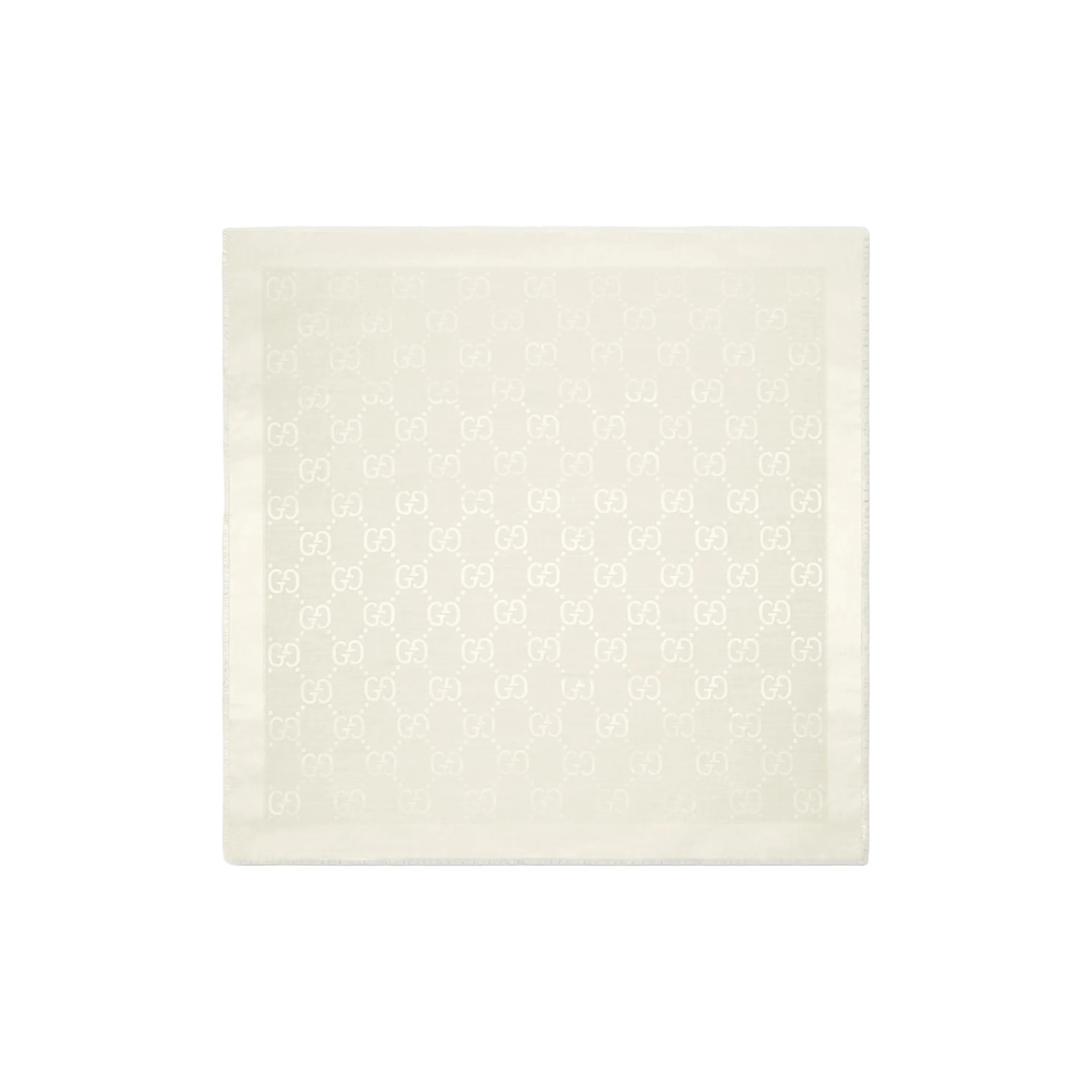 GUCCI Gg Jacquard Silk Wool Shawl