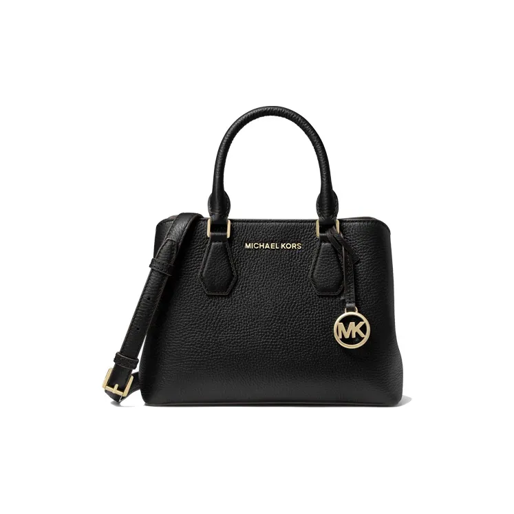 MICHAEL KORS Camille Leather Shoulder Bag, Handbag Trumpets Women's Black