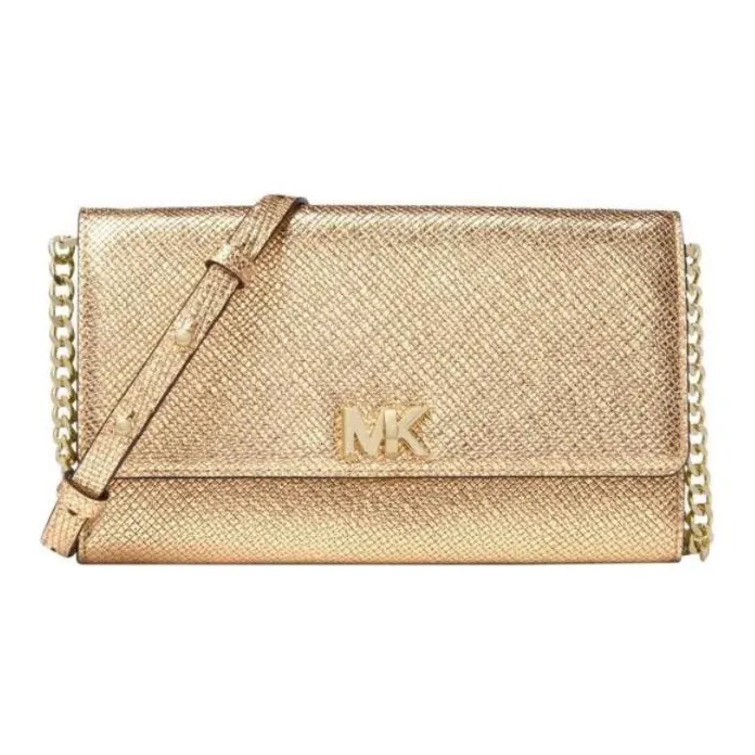MICHAEL KORS Mott Leather Shoulder Bag, Crossbody Bag, Wallet Women's Gold