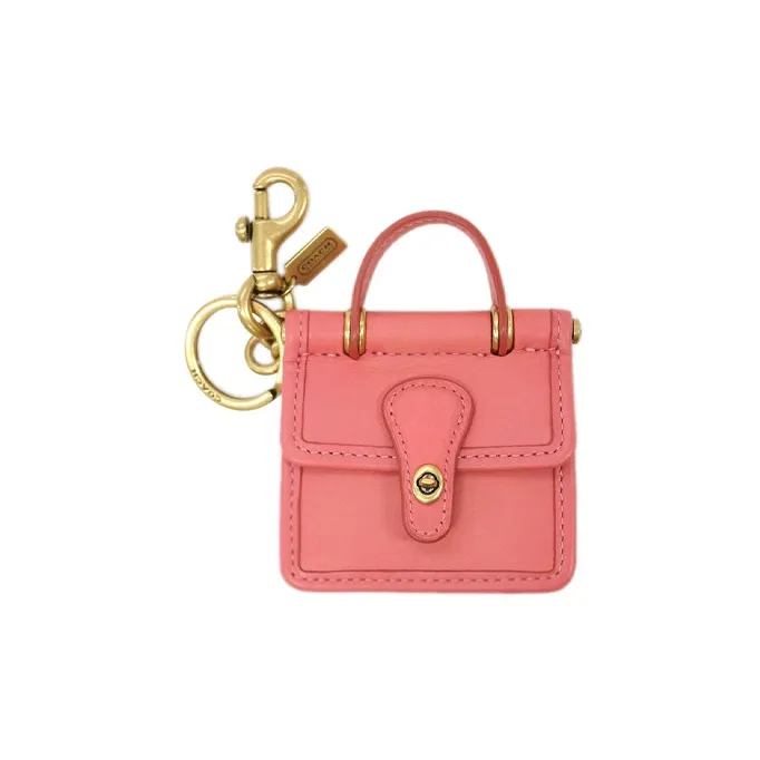 COACH Willis Кожа Брелок Украшение Сумка Мерчандайз Женские Розовый