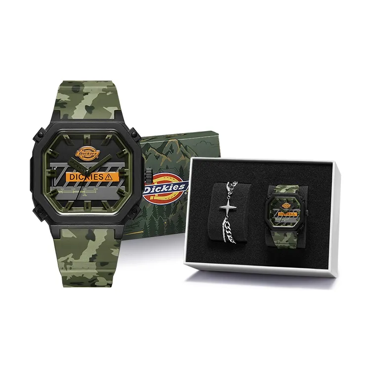 Dickies 449 Collection Наручные часы Кварцевый механизм Пластиковый ремешок 45 мм Черный циферблат Мужские часы