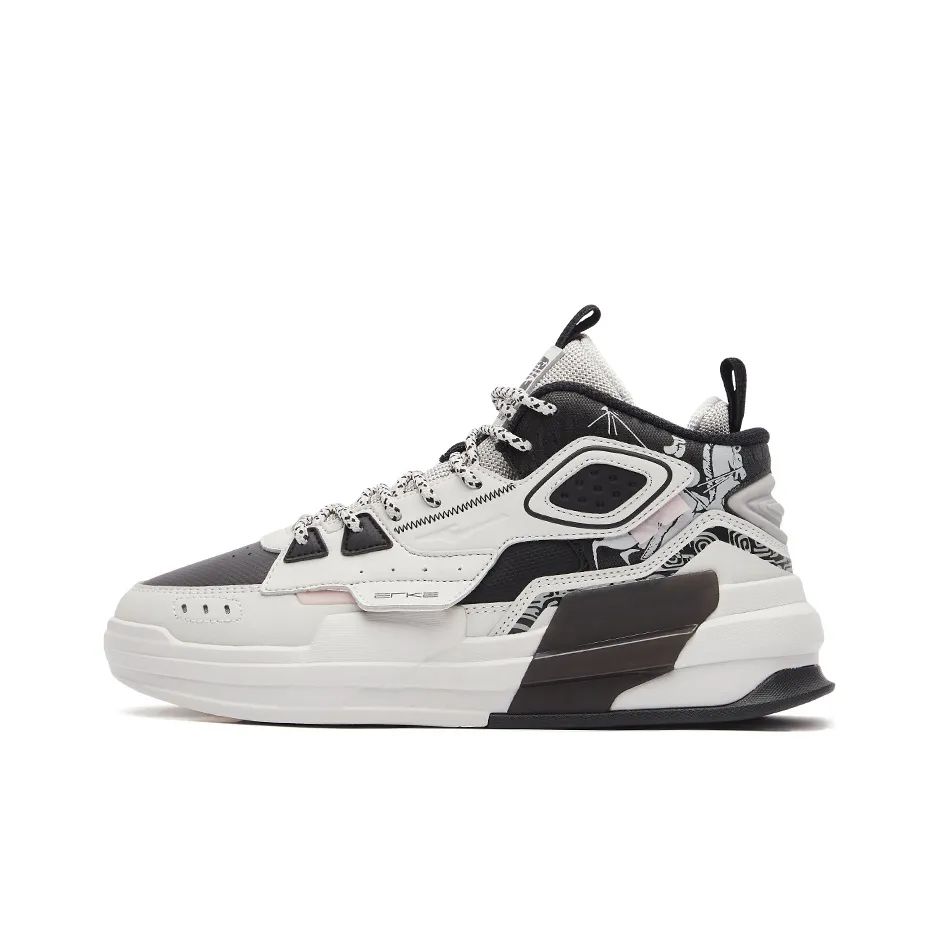 Erke Banquet Mid-Top Skateboard Shoes Women's Gray Black