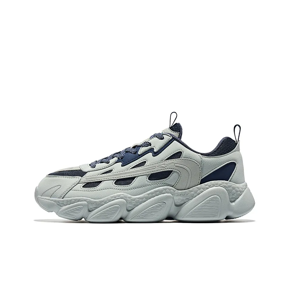 Erke Slip Resistant Low Top Sports Casual Shoes Men's Gray Cyan