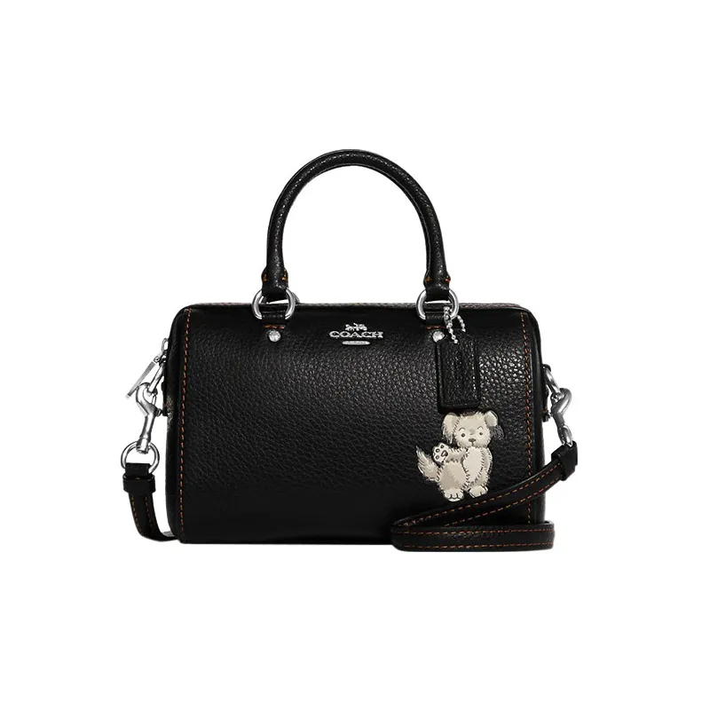 COACH Rowan Refined Pebbled Cow Leather Handbag Shoulder Bag Crossbody Bag Mini Women's Black