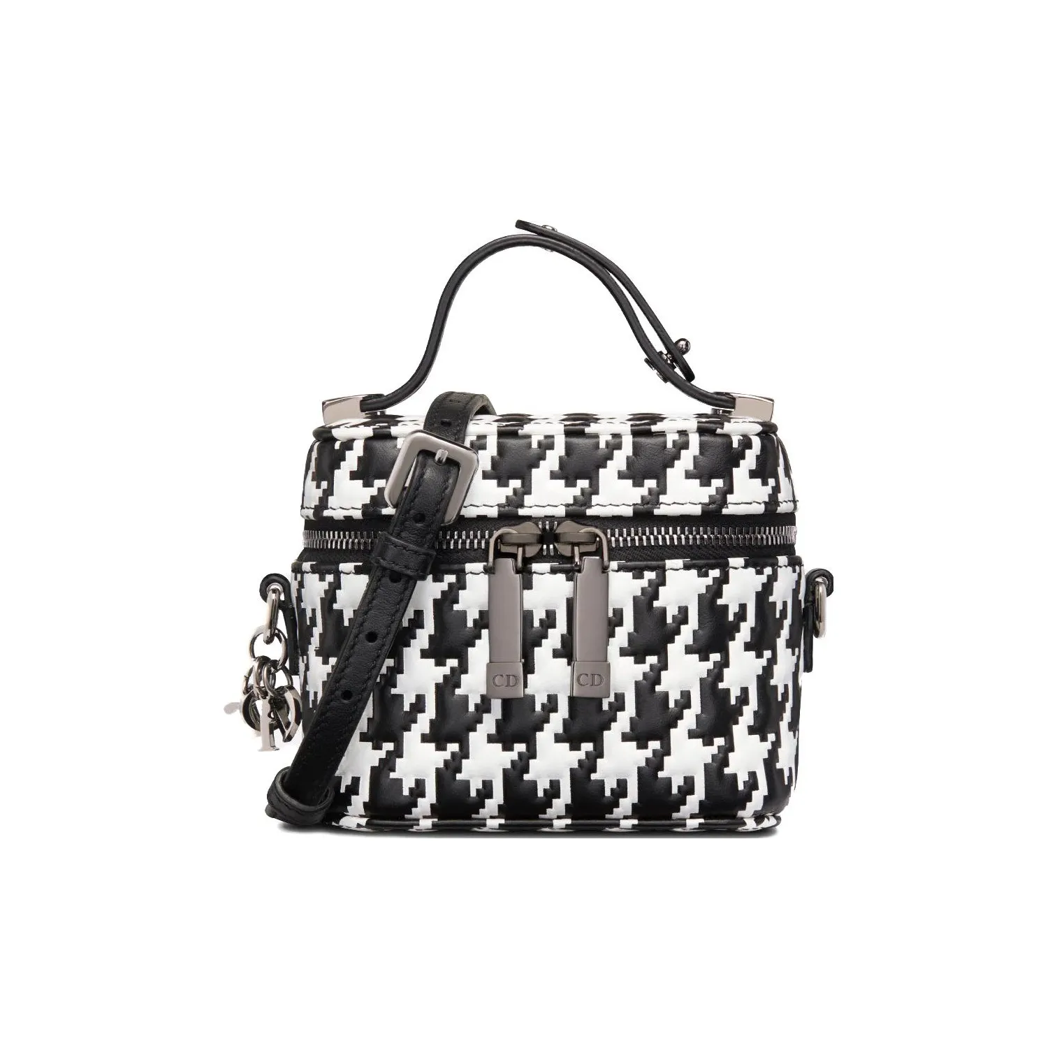 DIOR Lady Dior Cow Leather Crossbody One Shoulder Handbags Extra Mini Women's Black/White