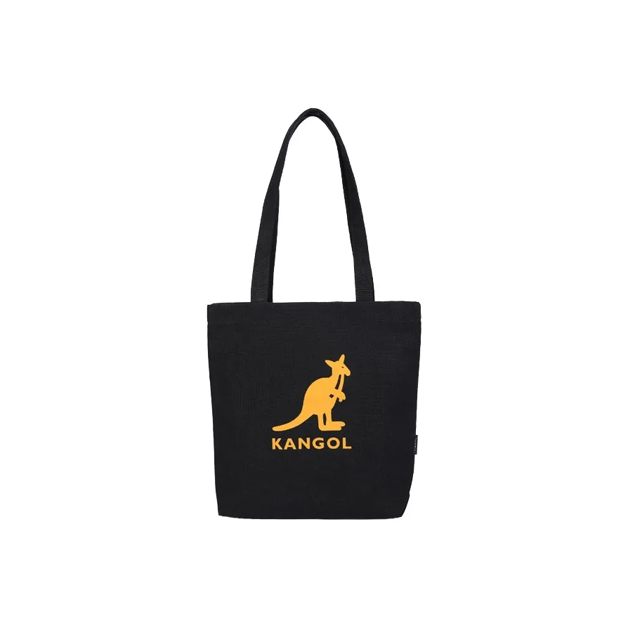 KANGOL Холст Сумка для покупок Холст Сумка Сумка-тоут Сумка через плечо Большая Унисекс Черный Экрю