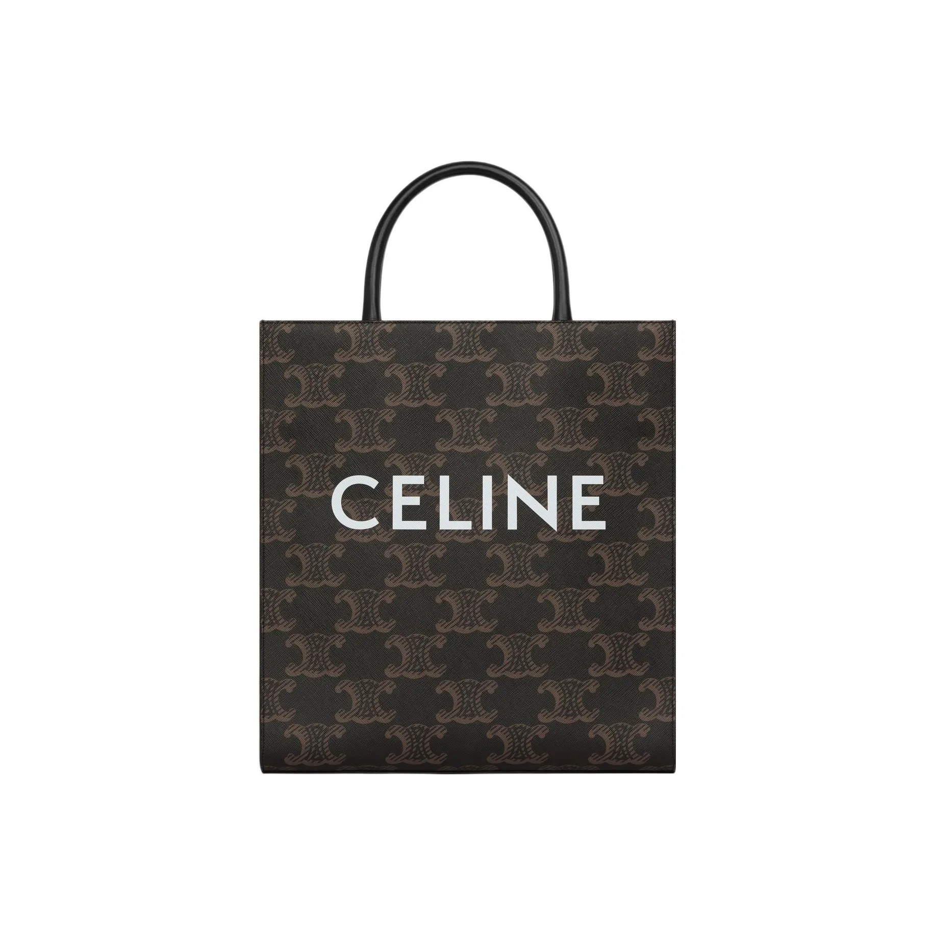 CELINE Canvas paneled Calfskin Trim Tote Bag Shopping Bag Shoulder Bag Crossbody Bag Handbag Medium Size Men's Black