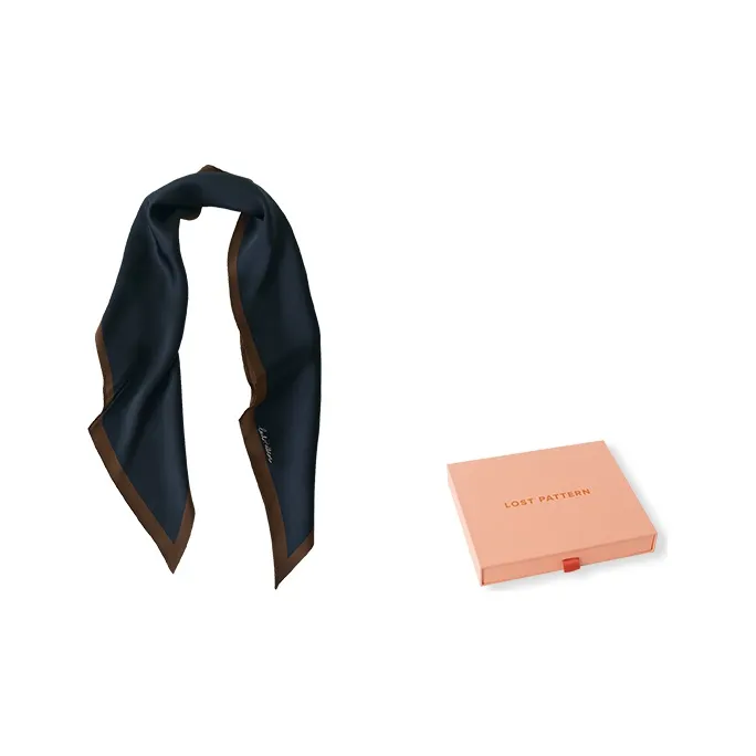 LOST PATTERN 100% шелк из тутового шелкопряда Шарфы Женские Шампанский Белый