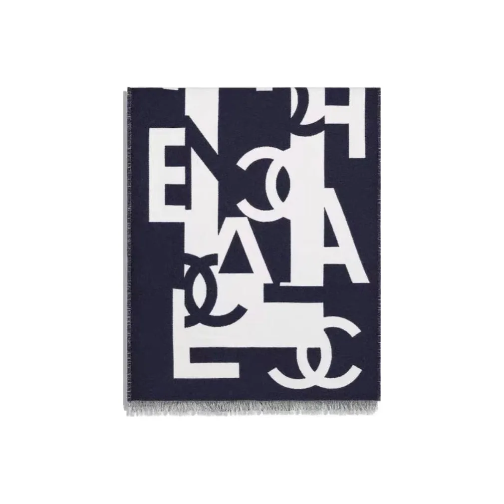 CHANEL Wool Knit Scarves Unisex