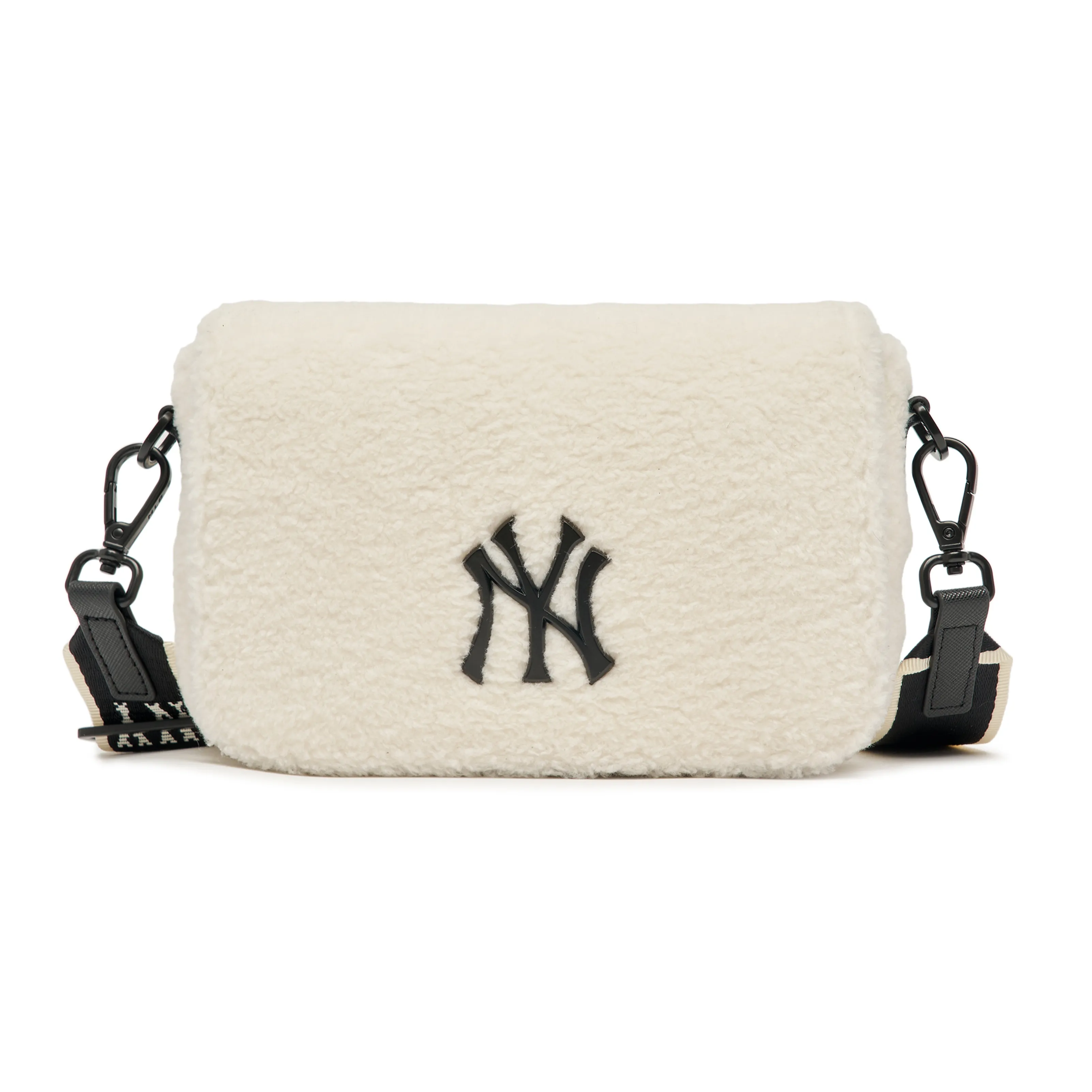 MLB Synthetic Leather Camera Bag, Shoulder Bag, Crossbody Bag Small Size Unisex Black White