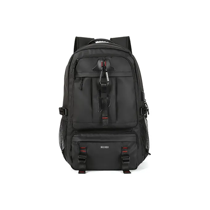 RIOREX Polyester Hiking Bag Travel Bags Backpack Regular Unisex Black