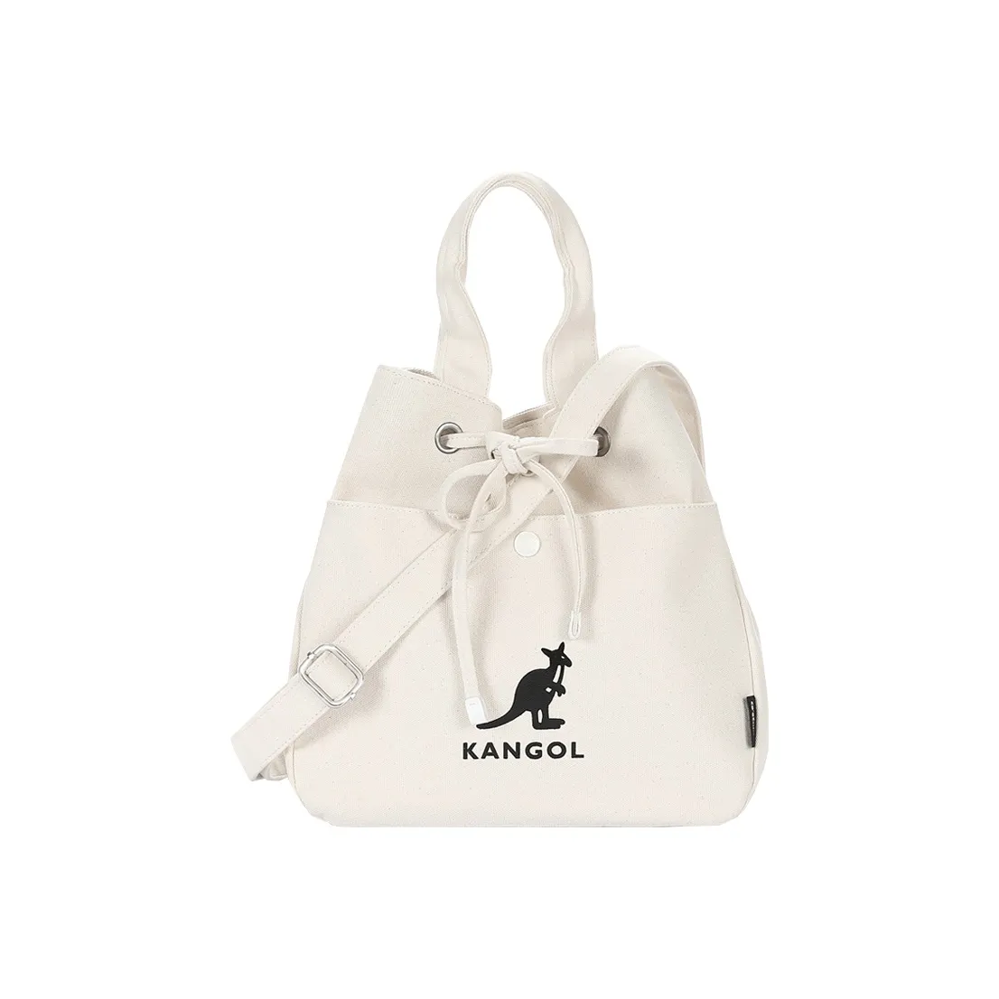 KANGOL Холщовая сумка для покупок сумка ведрообразная сумка сумка через плечо средняя женская черный экрю