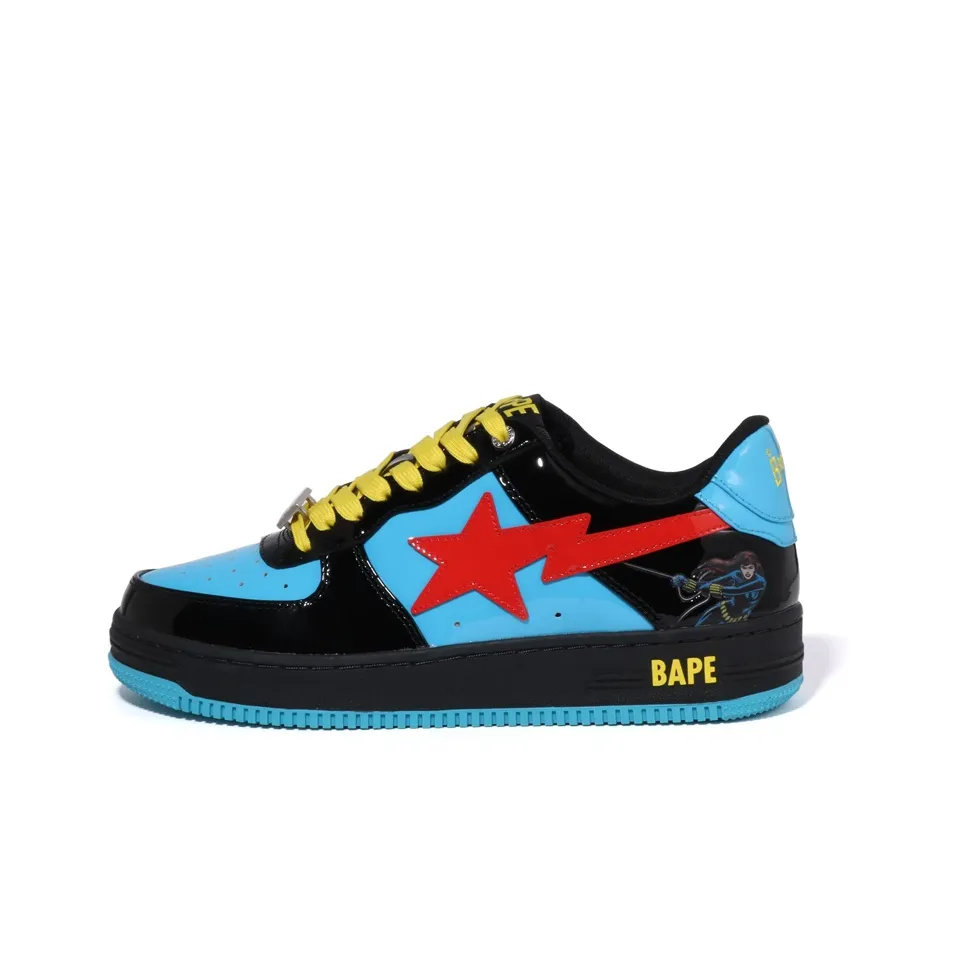MARVEL x A BATHING APE STA Низкий Топ Стильный Скейтбординг Женские Черный Синий Красный