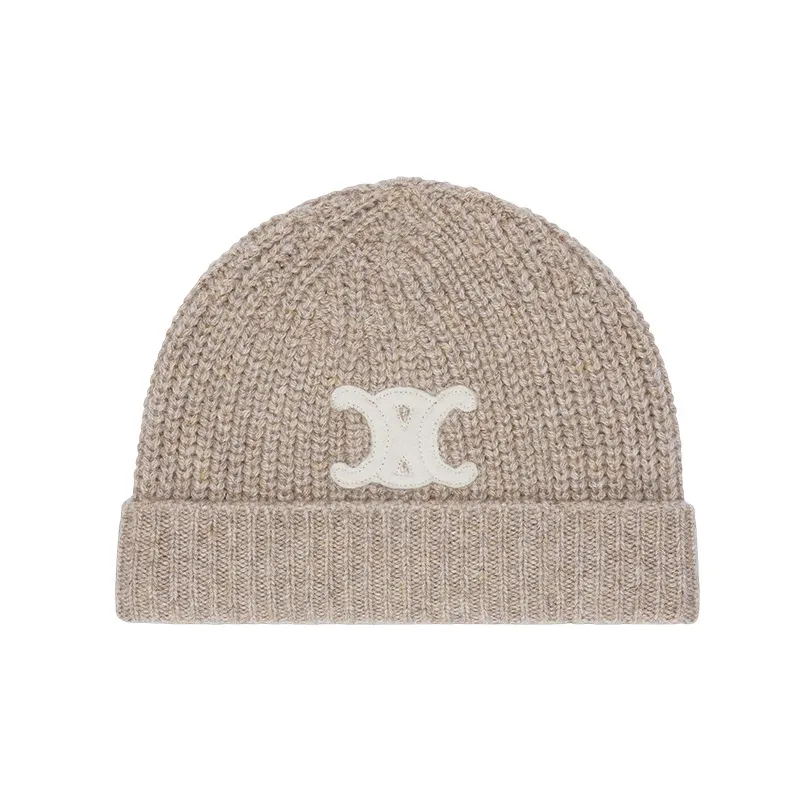 CELINE Cashmere Embroidered Triomphe Beanie