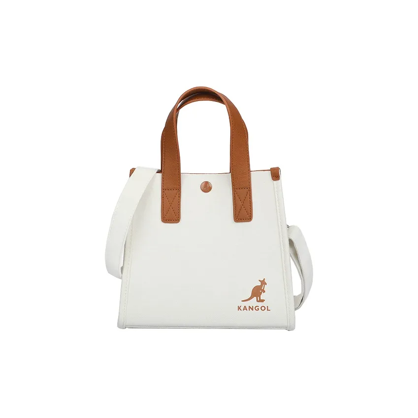 KANGOL Холст Тофу Сумка Маленькая Квадратная Сумка Холст Сумка Ручная Сумка Сумка через плечо Маленькая Женская Экрю