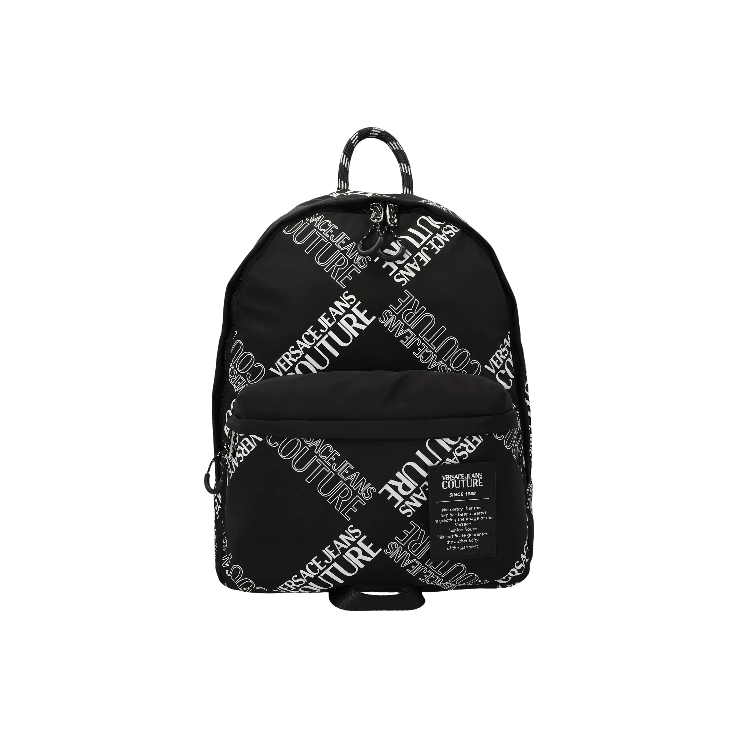 VERSACE JEANS COUTURE Nylon Backpack Men's White & Black