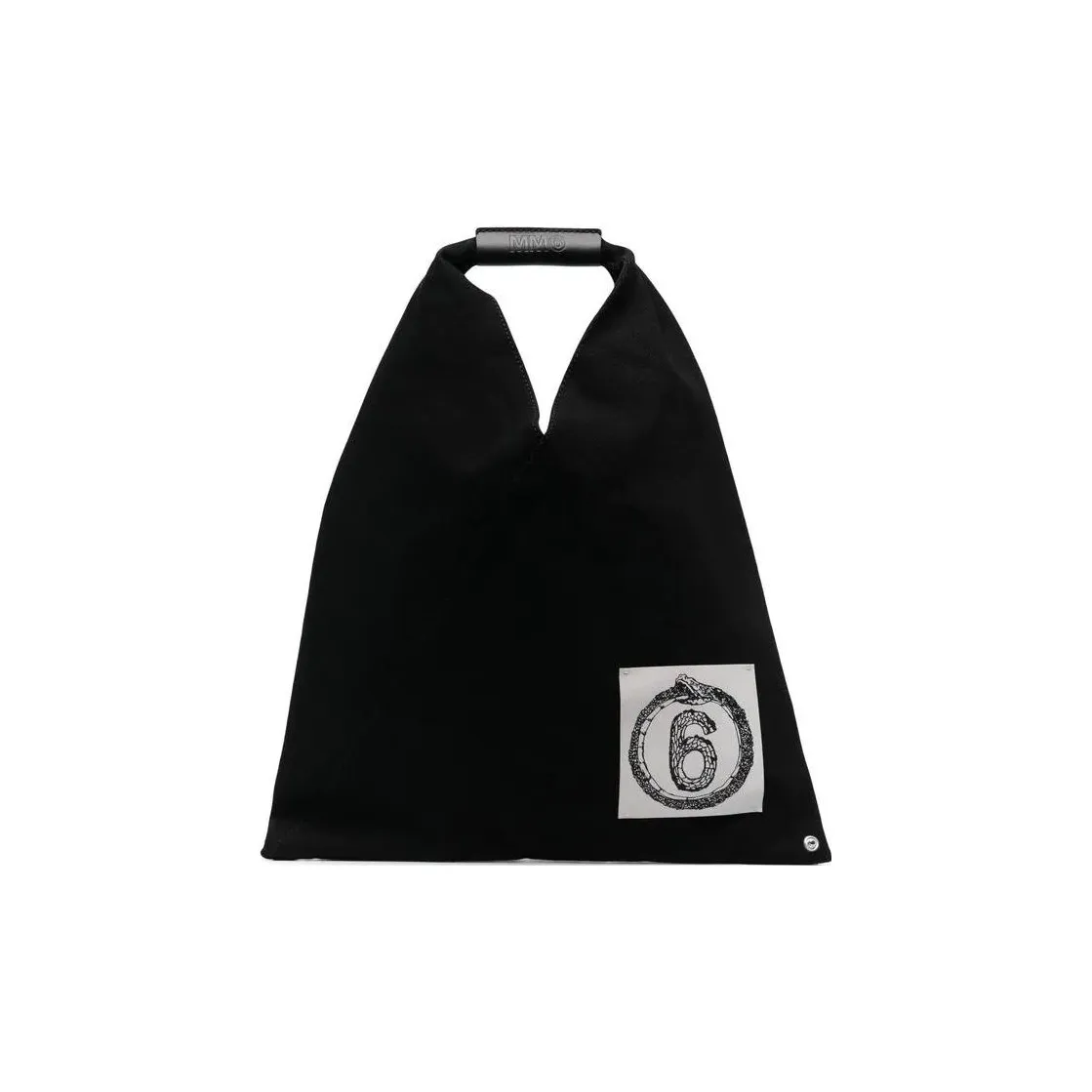 MM6 Maison Margiela Cotton With Calfskin Detail Tote Bag, Shopping Bag, Shoulder Bag, Handbag Regular Women's Black