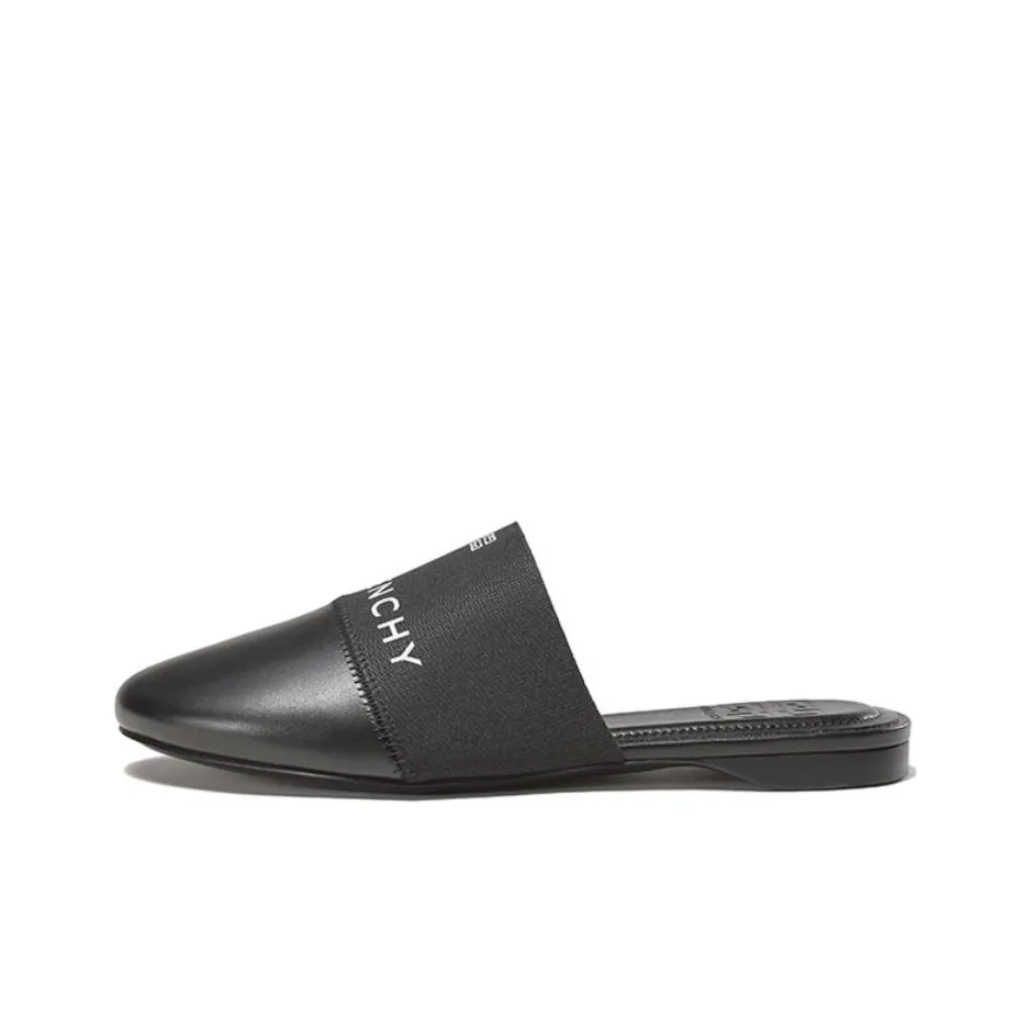 Givenchy Leather Patchwork Abrasion Resistant Closed Toe Slippers Women's Black