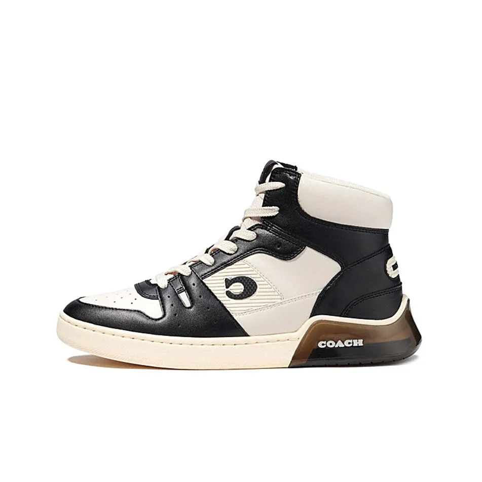 COACH CitySole High Top Stylish Skateboarding Shoes Men's Black White