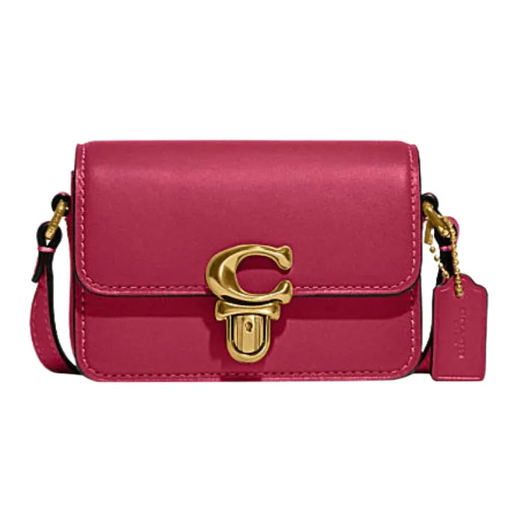COACH Studio Cow Leather Shoulder Bag, Crossbody Bag Mini Women's Vintage Pink
