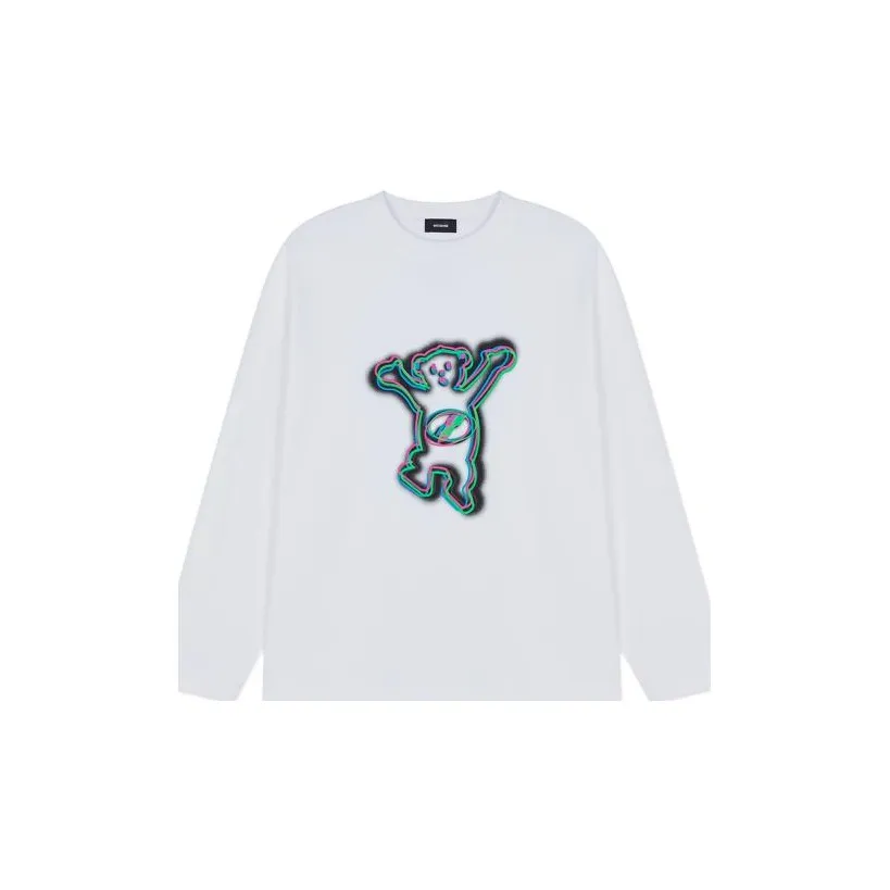 WE11DONE Colorful Teddy Print Long Sleeve T Shirt