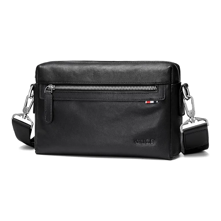 GOLF Корова Кожа Сумка Сумка через плечо Сумка на плечо Мужская Черная