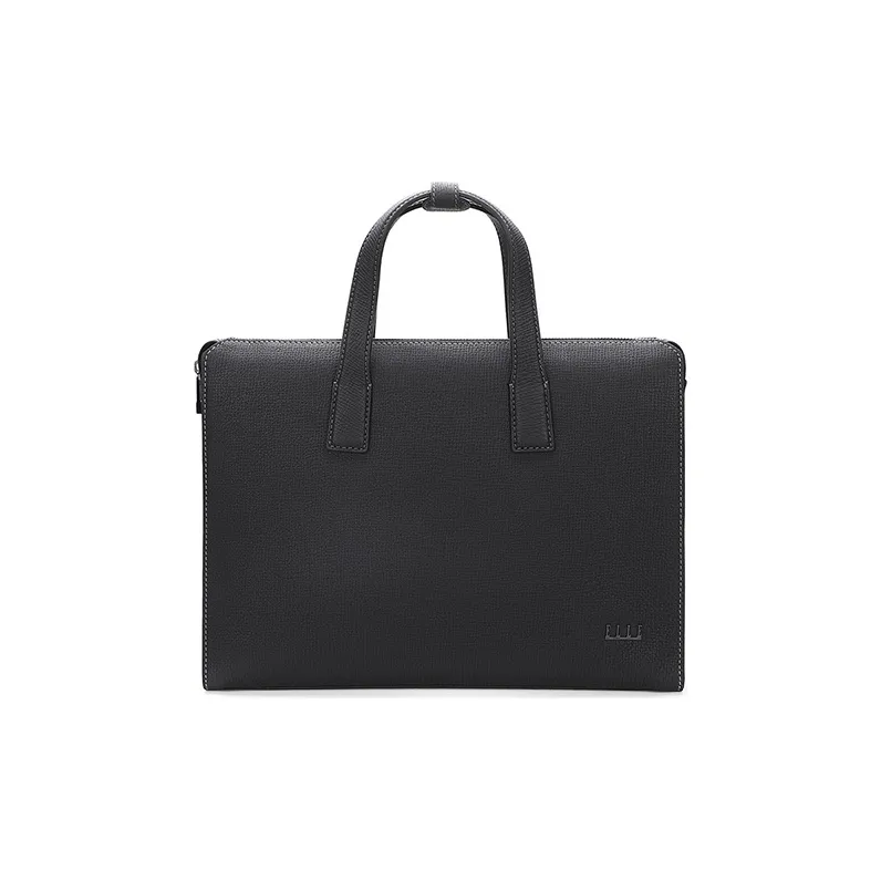 ELLE HOMME Top Grain Cow Leather Document Bag Handbag Medium Size Men's Black