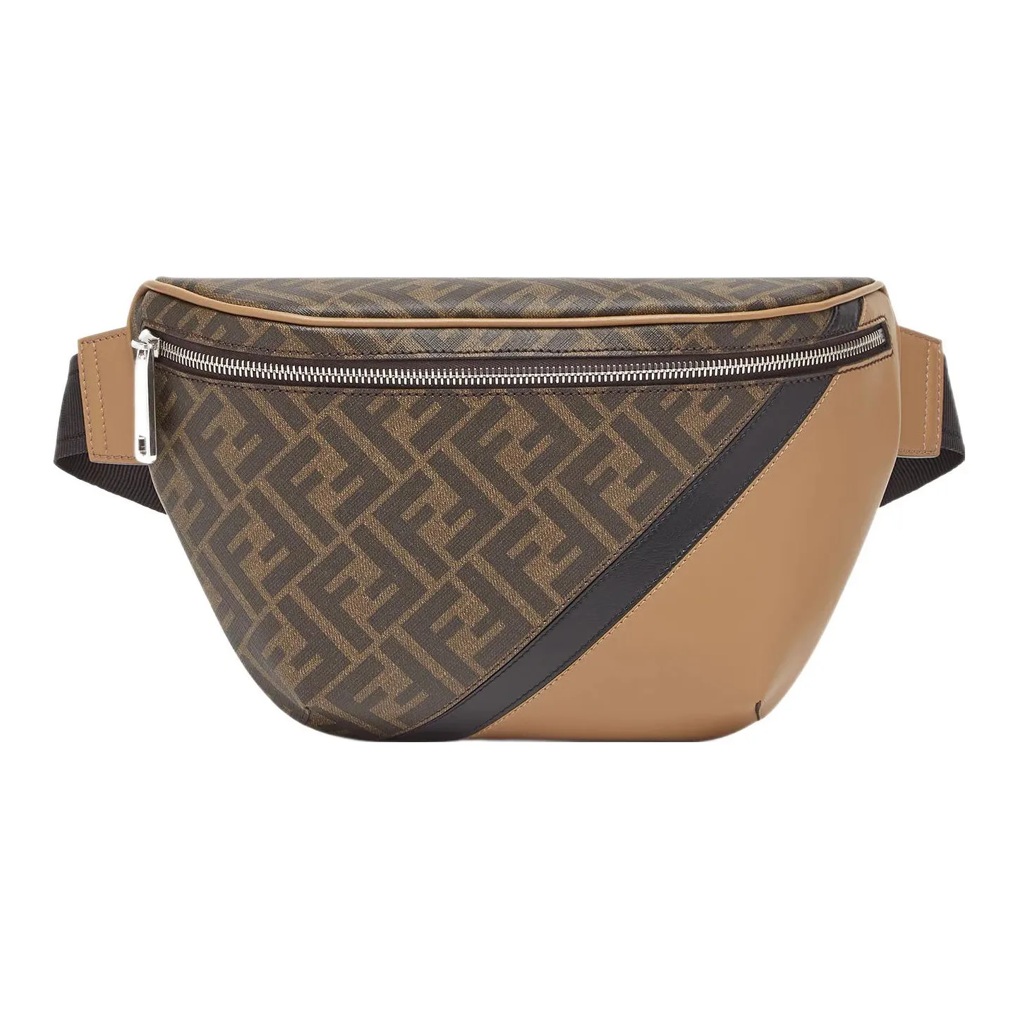 FENDI Cow Leather Fanny Pack Men's Brown