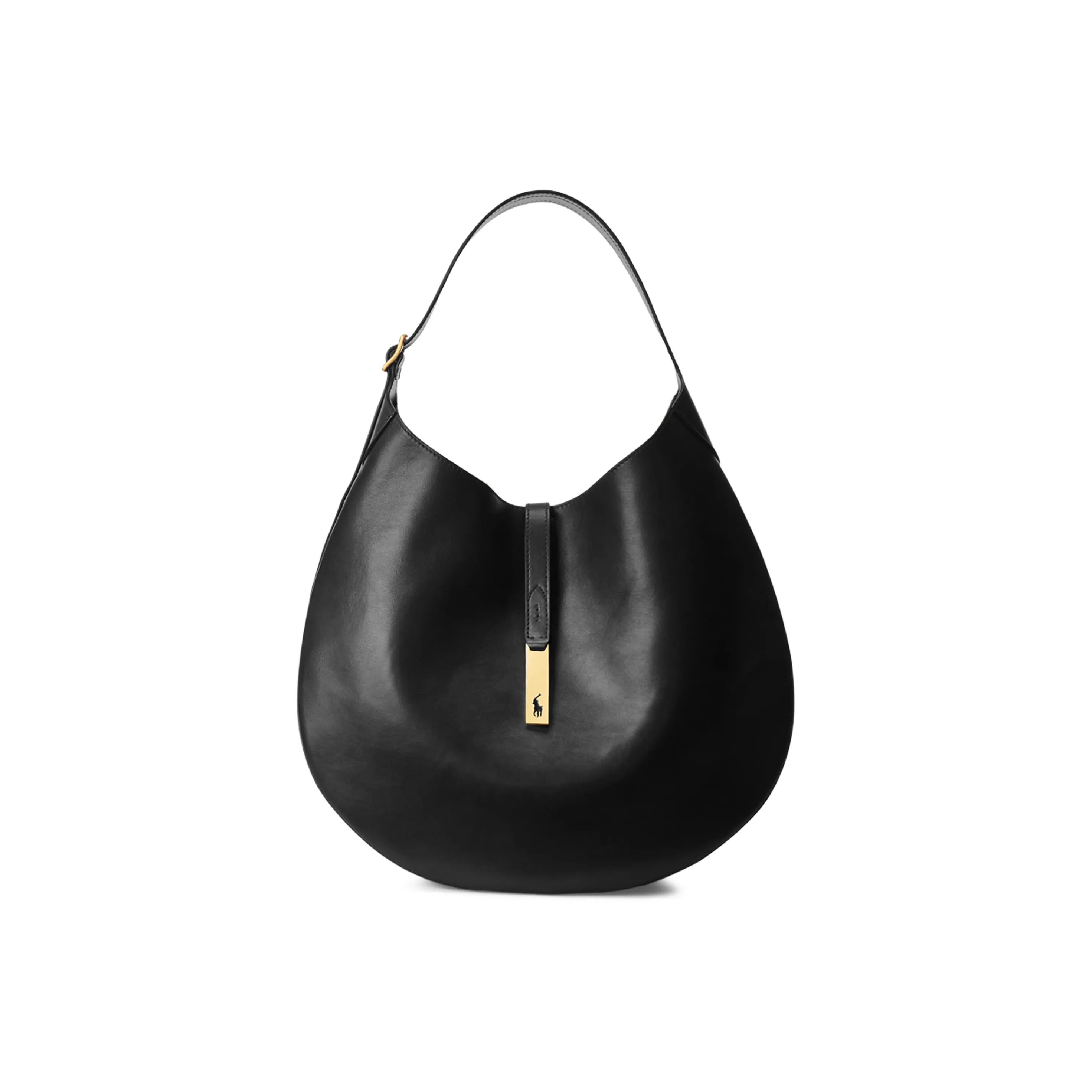 Polo Ralph Lauren Polo ID Cow Leather Handbag Shoulder Bag Women's Black