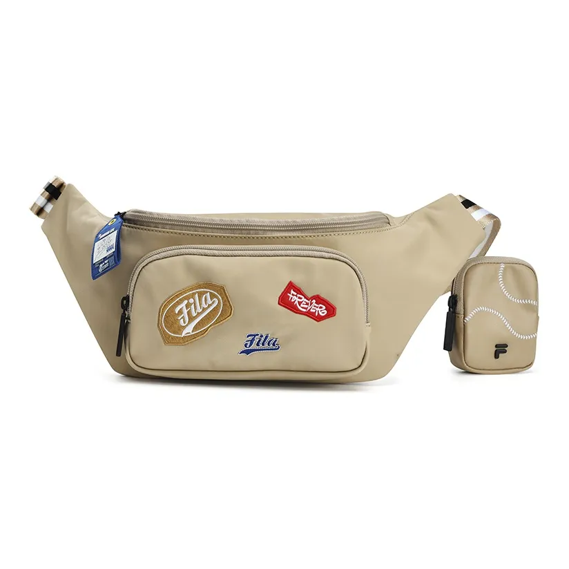 FILA FUSION Pu Synthetic Leather Crossbody Bag, Shoulder Bag, Sling Bag, Fanny Pack Regular Unisex Soy Milk Khaki