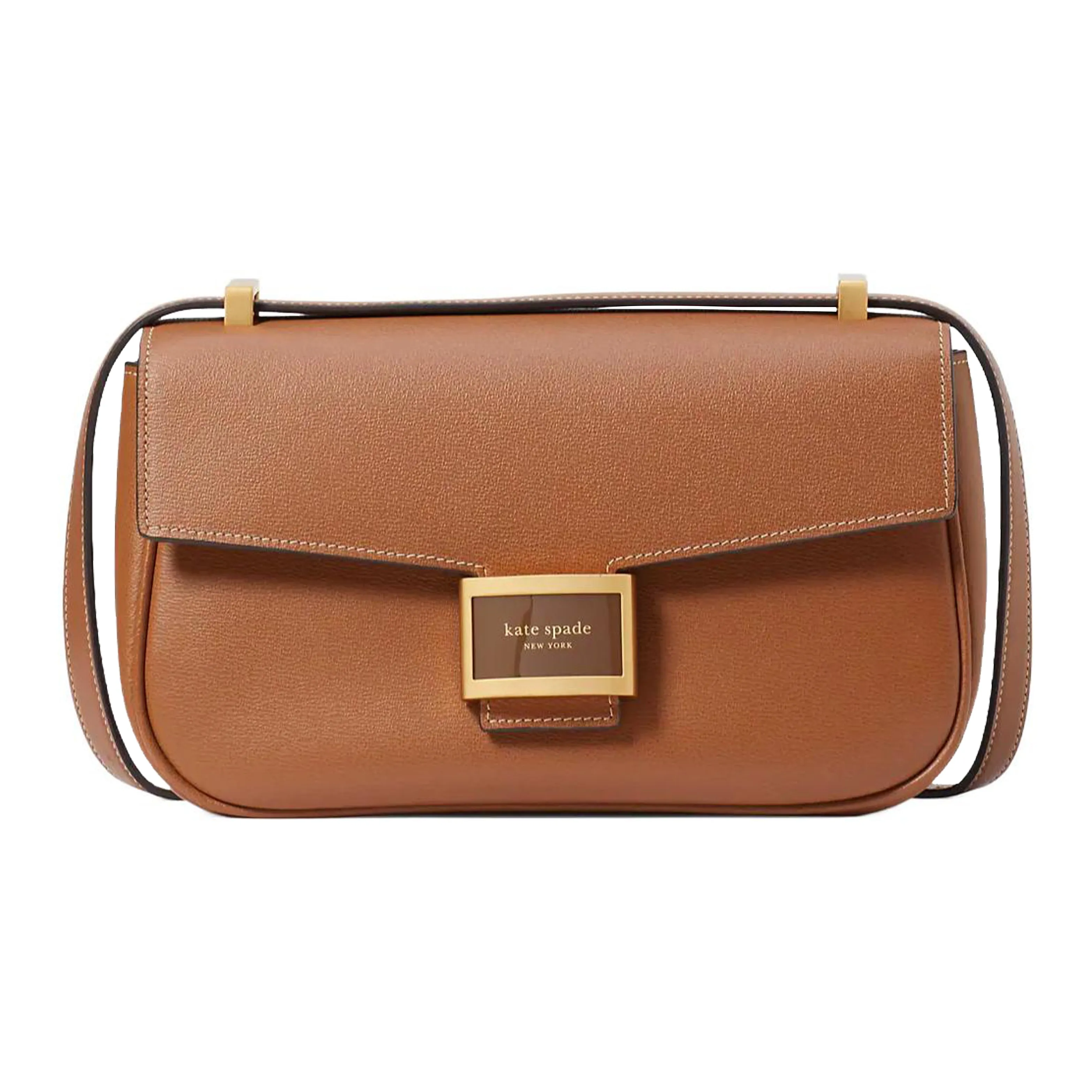 Kate Spade Leather Crossbody Bag, Shoulder Bag Medium Size Women's Caramel