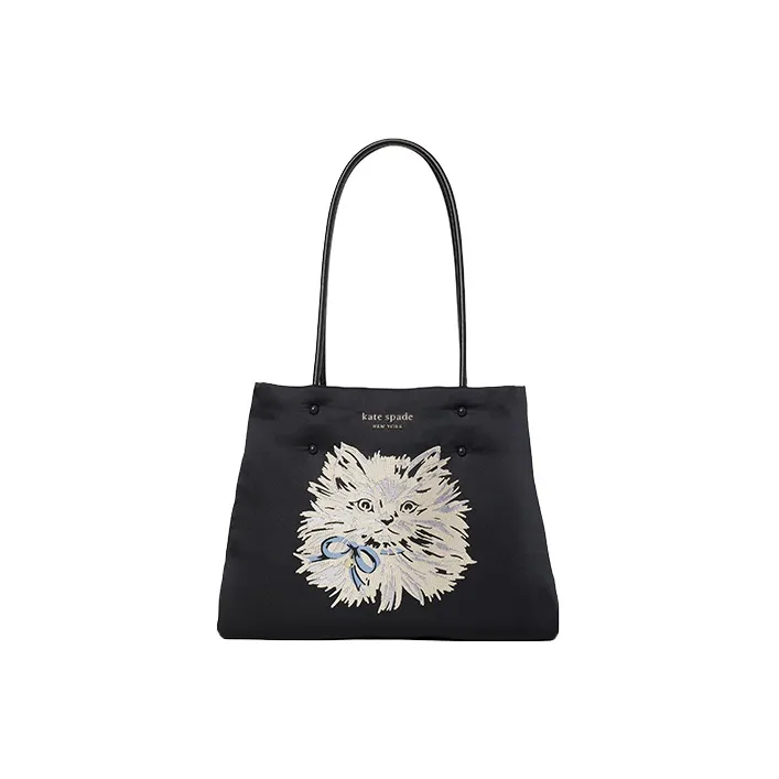 Kate Spade Fabric Tote Bag, Shopping Bag, Handbag, Shoulder Bag Regular Women's Black