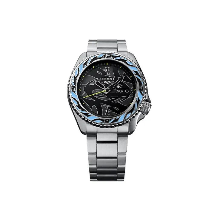 SEIKO Seiko5 Collection Automatic Mechanical Movement Stainless Steel Strap Watch Men's Watches Black Dial