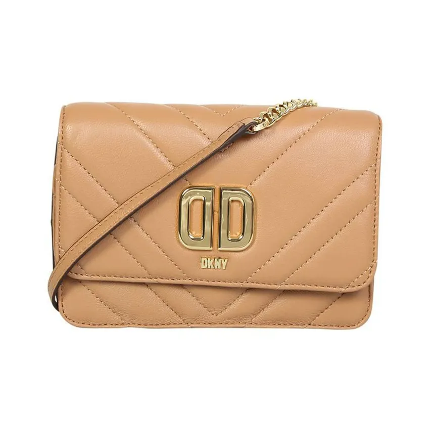 DKNY Leather Crossbody Bag, Shoulder Bag Regular Women's Light Umber