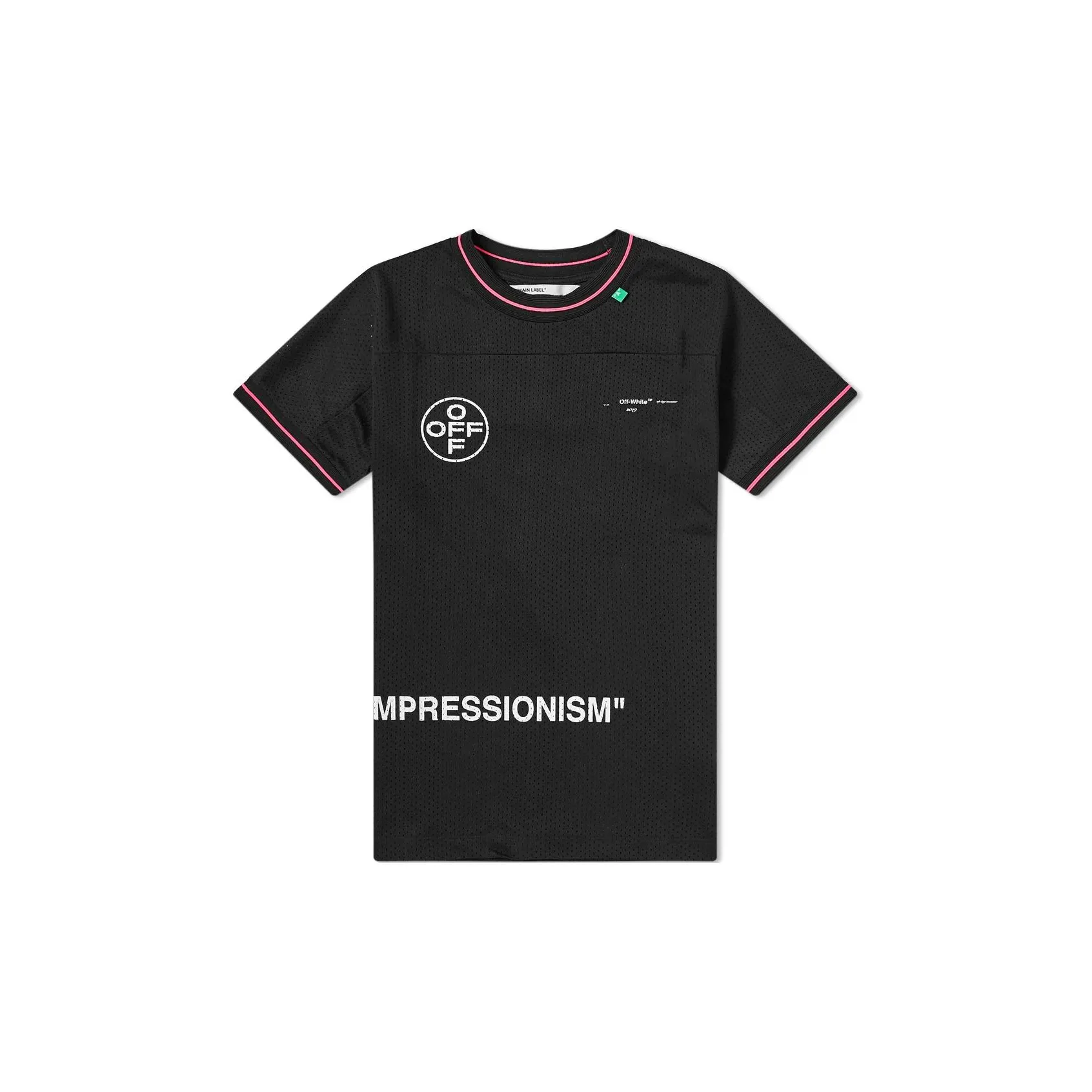 OFF Белая T-рубашка обычный крой мужская черная