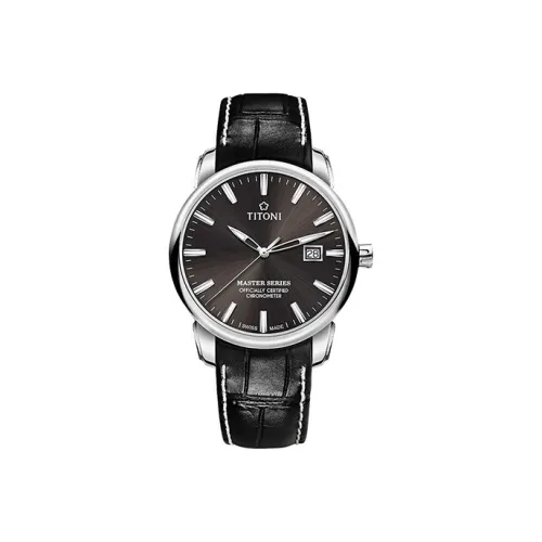 TITONI Автоматический Механический Движение Мужские Часы 41mm*41mm*10,8mm Кофе