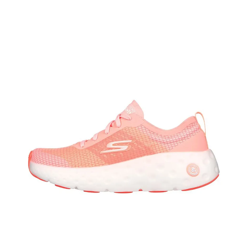 Skechers Max Cushioning Cushioning Anti Slip And Wear Resistant Low Top Casual Running Shoes Women's Pink White