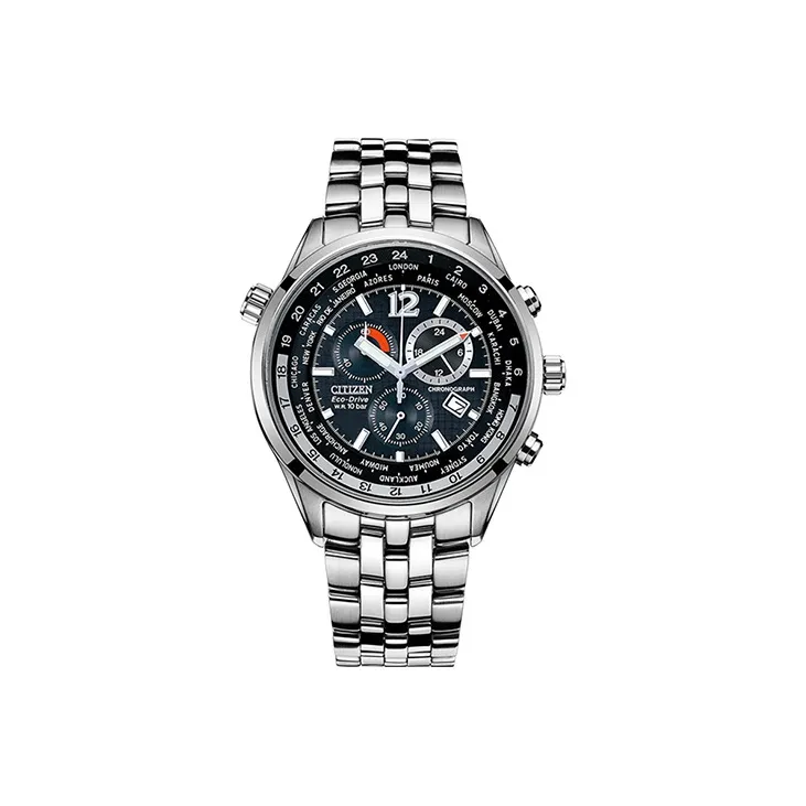 CITIZEN Ecology Drive Collection Светильник Кварцевый механизм Нержавеющая сталь Ремешок Часы Мужские Черный циферблат