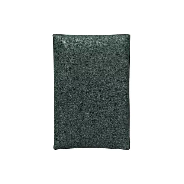 HERMES Calvi Chamkila Goat Skin Wallet, Card Holder Unisex V0 Vert Rousseau Green