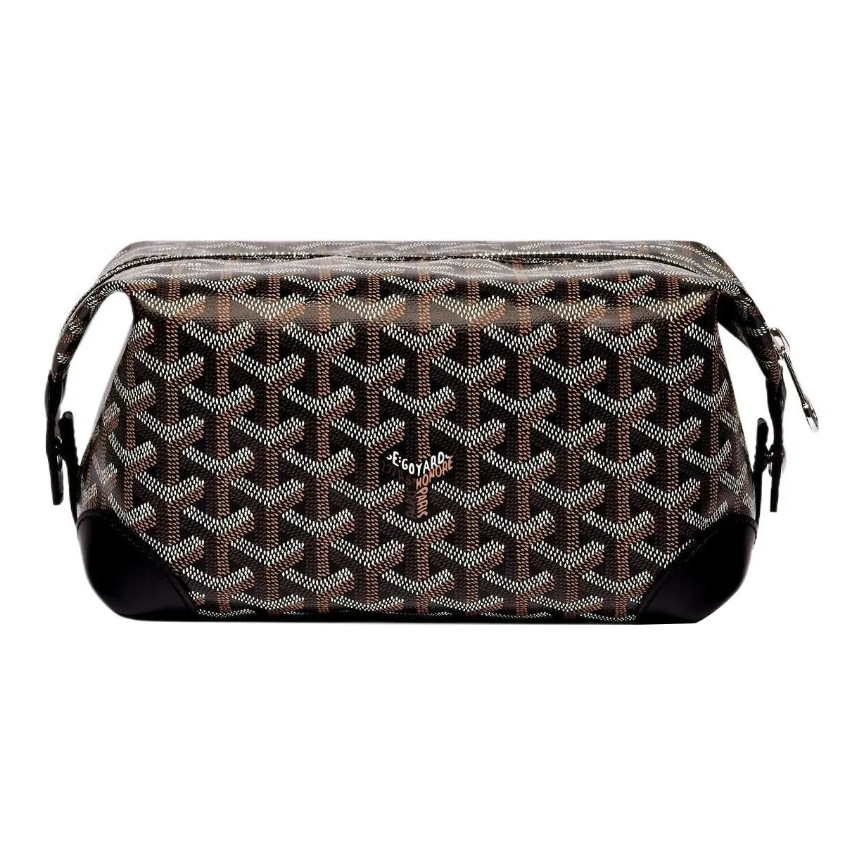GOYARD Canvas With Heifer Skin Travel Bag Toiletry Bag Regular Unisex Black