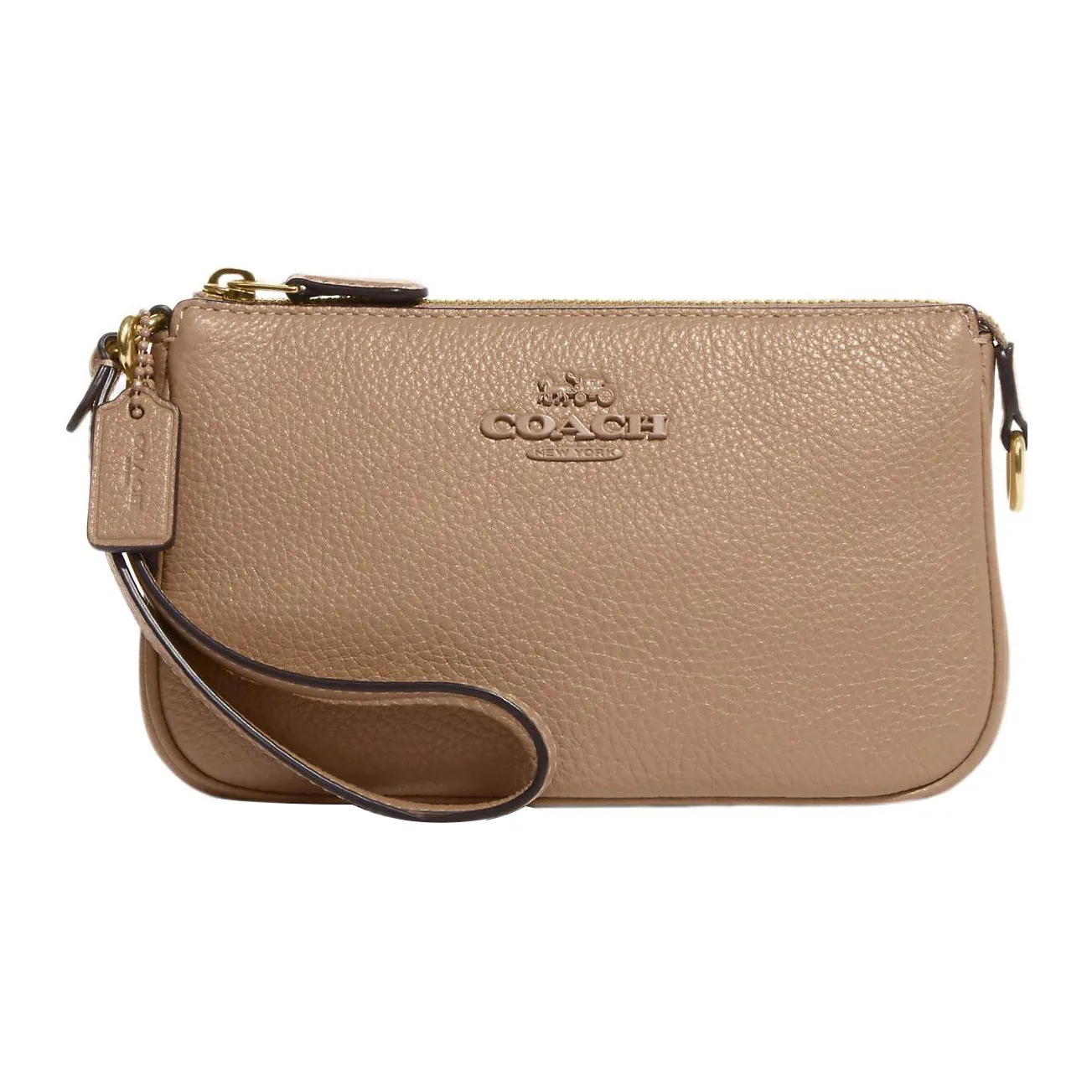 COACH Nolita Утонченный Pebble Кожа Плечевая Сумка Сумка Клатч Средний Женский Молочно-чайный Коричневый