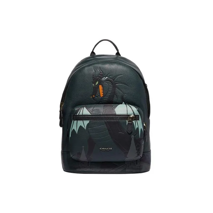 COACH Disney, Collaboration West Leather Backpack Tubas Men's Pine Green
