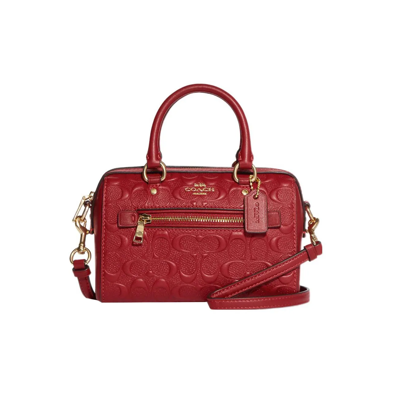 COACH Rowan Smooth Calf Leather Shoulder Bag Crossbody Bag Handbag Mini Women's Red